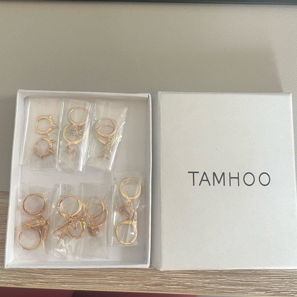 7 Pairs of Gold Huggie Earrings
